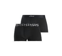 s.Oliver Herren Boxershorts im 2er Pack mit Logobund, schwarz