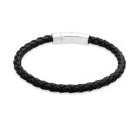s.Oliver Herren Bracelet - Armband aus Echtleder - IP Schwarz - 22 cm - wasserfest & hautfreundlich