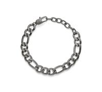 s.Oliver Herren Bracelet - Armband aus gebürstetem Edelstahl - IP Gun - Figaro verstellbar bis 22 cm - wasserfest & hautfreundlich