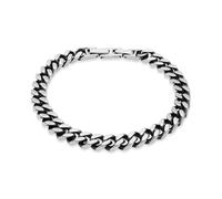 s.Oliver Herren Bracelet - Armband aus gebürstetem Edelstahl - Silber - Gliederkette verstellbar bis 22 cm - wasserfest & hautfreundlich