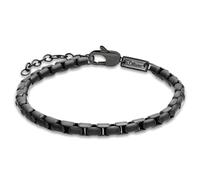 s.Oliver Herren Bracelet - Armband aus mattiertem Edelstahl - IP Schwarz - Venezianerkette verstellbar bis 22 cm - wasserfest & hautfreundlich