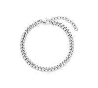 s.Oliver Herren Bracelet - Armband aus mattiertem Edelstahl - Silber - Panzerkette verstellbar bis 22 cm - wasserfest & hautfreundlich