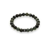 s.Oliver Herren Bracelet - Armband in Beadsoptik - IP Grün - Textilband verstellbar bis 22 cm - wasserfest & hautfreundlich