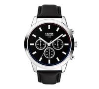 s.Oliver Herren Chronograph Quarz Uhr mit Leder Armband SO-3858-LC