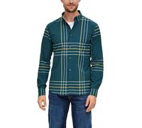s.Oliver Herren Hemd Langarm, Slim Fit Blue Green S