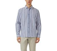 s.Oliver Herren Hemd - Regular Fit, Leinenmix, Langarm, gestreift