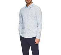 Slim Fit: Gemustertes Popeline-Hemd mit Kentkragen L blau|mehrfarbig