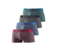Hipster S.OLIVER, Herren, Gr. M, bunt (grau, schwarz, gestreift, grün, grau, gestreift, blau, grau, gestreift, rot, grau, gestreift), Jersey, Obermaterial: 92% Baumwolle, 8% Elasthan (LYCRA), gestreif