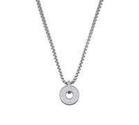 Kette mit Anhänger S.OLIVER "Kreis, 2036851" Halsketten Gr. Edelstahl, Länge: 60 cm, silberfarben (edelstahlfarben) Herren Ketten mit Anhänger Edelstahl (91374166-0)