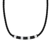 s.Oliver Herren Leder Halskette mit Anhänger Edelstahl