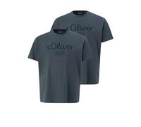 s.Oliver Herren Logo T-Shirt Big Size Übergrößen (DE/NL/SE/PL, Alphanumerisch, 4XL, Regular, Regular, 2 x anthrazit)
