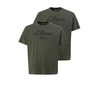 s.Oliver Herren Logo T-Shirt Big Size Übergrößen (DE/NL/SE/PL, Alphanumerisch, 4XL, Regular, Regular, 2 x Oliv)
