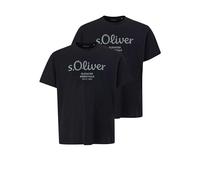 s.Oliver Herren Logo T-Shirt Big Size Übergrößen (DE/NL/SE/PL, Alphanumerisch, 5XL, Regular, Regular, 2 x schwarz)