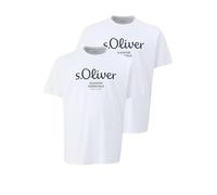 s.Oliver Herren Logo T-Shirt Big Size Übergrößen (DE/NL/SE/PL, Alphanumerisch, XXL, Regular, Regular, 2 x weiß)
