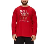 s.Oliver Herren Longsleeve mit Gummiertem Label-Print Langarmshirt mit Label Print