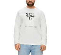 s.Oliver Herren Longsleeve mit Gummiertem Label-Print Langarmshirt mit Label Print