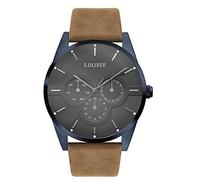 s.Oliver Herren Multi Zifferblatt Quarz Armbanduhr mit Lederarmband SO-3571-LM