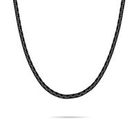 s.Oliver Herren Necklace - Halskette aus mattiertem Edelstahl - IP Schwarz - Venezianerkette 55 cm - wasserfest & hautfreundlich