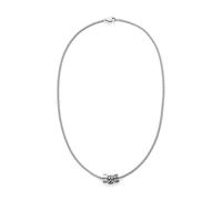 s.Oliver Herren Necklace - Halskette aus mattiertem Edelstahl - IP Schwarz - Venezianerkette verstellbar bis 50 cm - wasserfest & hautfreundlich