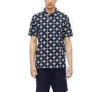 Flammgarn-Poloshirt mit All-over-Print L blau 2178231.59A7.L