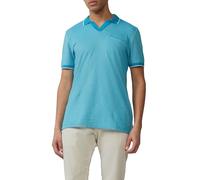 s.Oliver Poloshirt aus zweifarbigem Piqué, 100% Baumwolle, Regular Fit – Herren L Blau Petrol