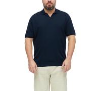Strukturiertes Poloshirt mit Bündchen 3XL blau 2181425.5978.3XL