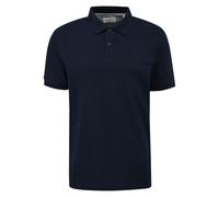 Poloshirt S.OLIVER, Herren, Gr. M, blau, Jersey, Obermaterial: 100% Baumwolle, unifarben, regular fit hüftlang, Rundhals, Rippbündchen, Shirts Poloshirt, mit Logostickerei (70295367-M)