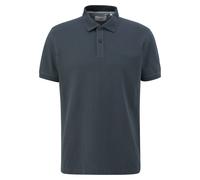 Poloshirt S.OLIVER, Herren, Gr. M, grau (dunkelgrau), Jersey, Obermaterial: 100% Baumwolle, unifarben, regular fit hüftlang, Rundhals, Rippbündchen, Shirts, mit Logostickerei (83881311-M) dunkelgrau