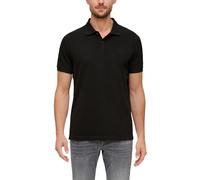 Poloshirt S.OLIVER, Herren, Gr. XL, schwarz, Jersey, Obermaterial: 100% Baumwolle, unifarben, regular fit hüftlang, Rundhals, Rippbündchen, Shirts Poloshirt, mit Logostickerei, Topseller (97921464-XL)