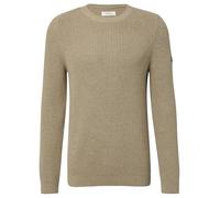 Strickpullover S.OLIVER, Herren, Gr. L, schwarz stone beige, Strick, Obermaterial: 100% Baumwolle, Strukturmuster, unifarben, regular fit normal, Rundhals, Rippbündchen, Pullover, mit Rippbündchen (59