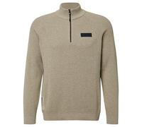 Troyer S.OLIVER, Herren, Gr. XXL, schwarz stone beige, Strick, Obermaterial: 100% Baumwolle, unifarben, normal hüftbedeckend, Rundhals, Bündchen, Pullover, in Strick-Optik (87056136-XXL) schwarz stone