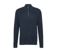 Baumwoll-Pullover mit Struktur und Troyer-Kragen M blau 2168815.5978.M