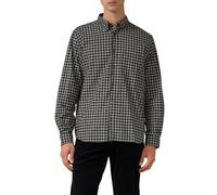 s.Oliver Button-Down-Hemd Regular Fit - elastisch mit Karomuster M schwarz/mehrfarbig
