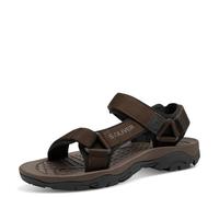 s.Oliver Herren Sandalen mit Klettverschluss Bequem, Braun (Black/Dk.Brown), 44 EU