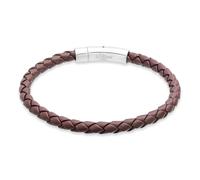 s.Oliver Herren Bracelet - Armband aus Echtleder - IP Braun - 22 cm - wasserfest & hautfreundlich