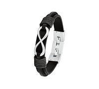 s.Oliver Herren Schmuck - Armband aus Leder und Edelstahldetails - Klassisch, Stilvoll und Maskulin - Perfekte Geschenkidee