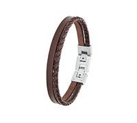 s.Oliver Herren Schmuck - Armband aus Leder und Edelstahldetails - Klassisch, Stilvoll und Maskulin - Perfekte Geschenkidee