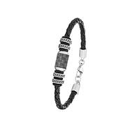s.Oliver Herren Schmuck - Armband aus Leder und Edelstahldetails - Klassisch, Stilvoll und Maskulin - Perfekte Geschenkidee