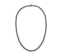 s.Oliver Halskette Herren Necklace – mattierter Edelstahl, IP Schwarz, 50 cm, wasserfest