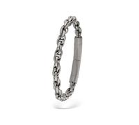 s.Oliver Herren Bracelet - Armband aus mattiertem Edelstahl - Silber - Verstellbar bis 22 cm - wasserfest & hautfreundlich