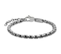 s.Oliver Herren Bracelet - Armband aus mattiertem Edelstahl - IP Gun - Venezianerkette verstellbar bis 22 cm - wasserfest & hautfreundlich
