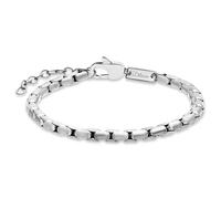 s.Oliver Herren Bracelet - Armband aus mattiertem Edelstahl - Silber - Venezianerkette verstellbar bis 22 cm - wasserfest & hautfreundlich