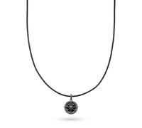 s.Oliver Herren Schmuck - Halskette & Armband aus Leder und Edelstahldetails mit Haizahnanhänger - Klassisch, Stilvoll und Maskulin - Perfekte Geschenkidee