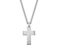 s.Oliver Herren Schmuck - Halskette aus Edelstahl mit Kreuzanhänger - Klassisch, Zeitlos und Markant - Perfekte Geschenkidee