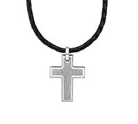 s.Oliver 2015064 Herren Collier Kreuz Edelstahl Silber 50 cm