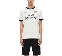 Kurzarmshirt S.OLIVER, Herren, Gr. XXL, weiß, Single Jersey, Obermaterial: 100% Baumwolle, bedruckt, bestickt, unifarben mit Farbeinsatz, normal hüftbedeckend, Rundhals, Bündchen, Shirts, Sommershirt