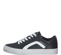 s.Oliver Herren Sneaker flach aus Kunstleder Freizeit, Schwarz (Black), 44 EU