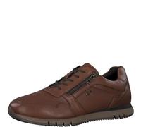 s.Oliver Herren Sneaker flach aus Leder mit Reißverschluss, Braun (Cognac), 43 EU