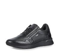 s.Oliver Herren Sneaker flach aus Leder mit Reißverschluss, Schwarz (Black), 43 EU