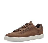 s.Oliver Herren Sneaker flach Low Top Vegan, Braun (Cognac), 44 EU